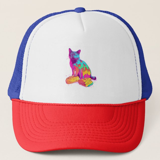 Casquette Meowphosis de pain - Glitchy Funny Chat Meme (Devant)