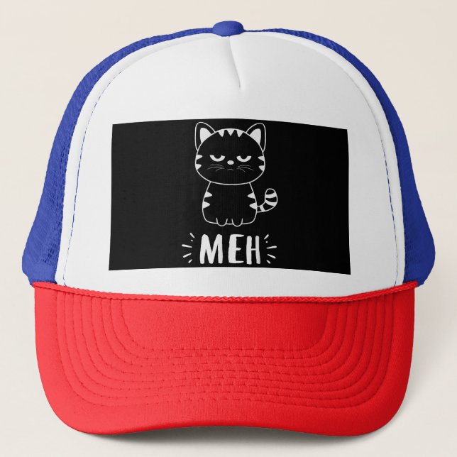 Casquette Meowy Amoureux de les chats Filles Meh Chat - Drôl (Devant)