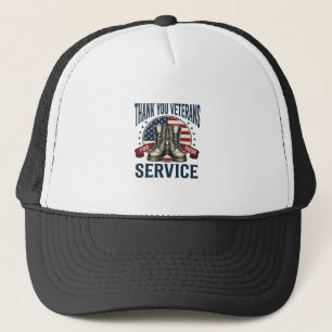 Casquette Merci aux vétérans Bottes patriotiques Design vint