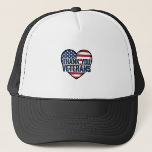 Casquette Merci aux vétérans Patriote cœur vintage Design_
