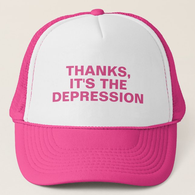 Casquette Merci C'est le Slogan Sarcastique rose de la dépre (Devant)