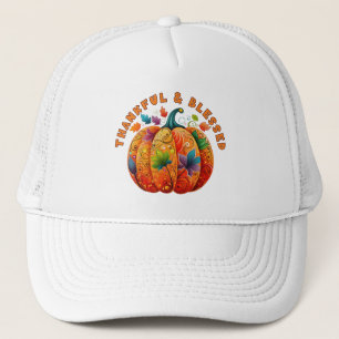 Casquette Merci et béni Citrouille d'automne
