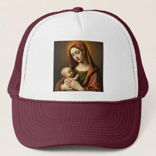 Casquette Mère Marie et Bébé Jésus Trucker Chapeau