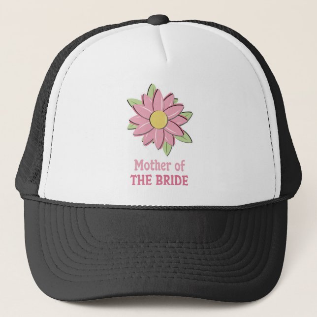 Casquette Mère rose de fleur de la jeune mariée (Devant)