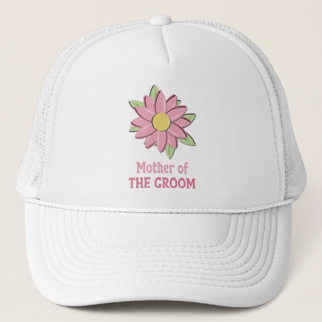 Casquette Mère rose de fleur du marié (Devant)