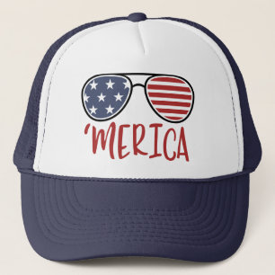 Casquette Merica 4 juillet Lunettes de soleil Chapeau de cam