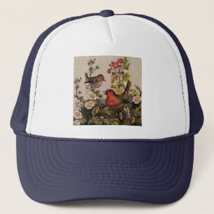 Casquette Merles de printemps Oiseaux rouges Observation des