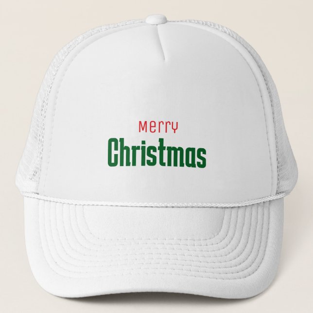 Casquette Merry Christmas personalized elegant red &green (Devant)