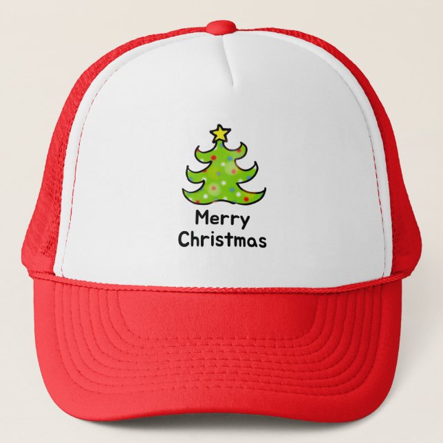 Casquette Merry Christmas Whimsical Tree Design (Devant)