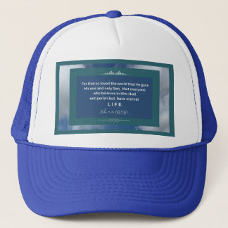 Casquette Message d'amour - John 3-16 - Chapeau de camion bl