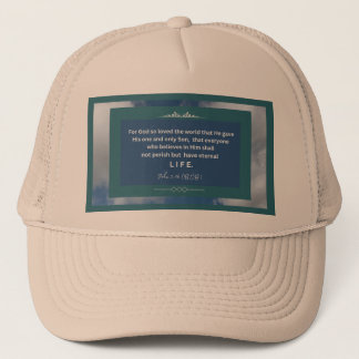 Casquette Message d'amour - John 3-16- Tan Trucker Chapeau