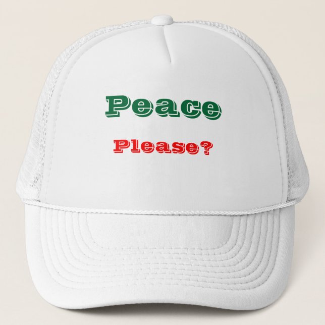Casquette Message de chapeaux de camionneurs de paix (Devant)