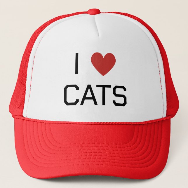 Casquette Message I Heart Cats (Devant)