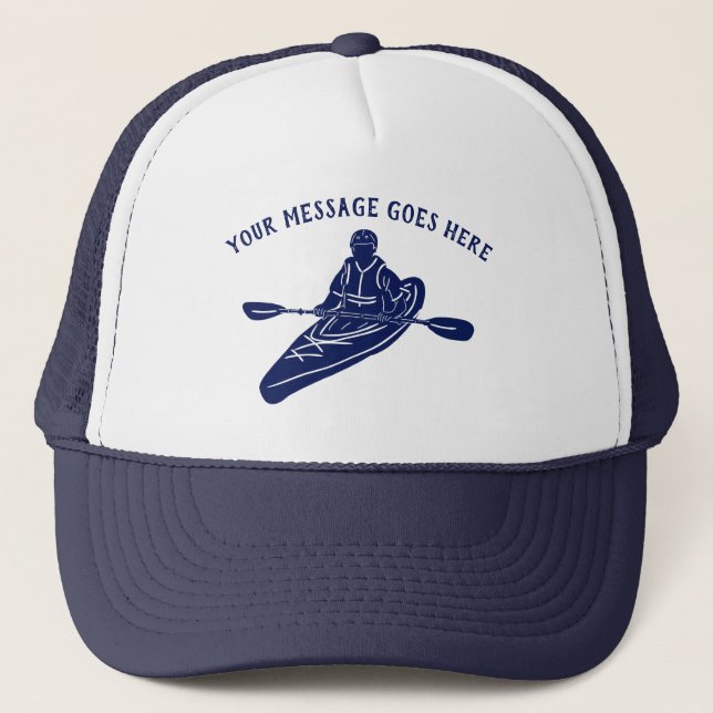 Casquette Message personnalisé Kayakers Navy Blue Kayak (Devant)