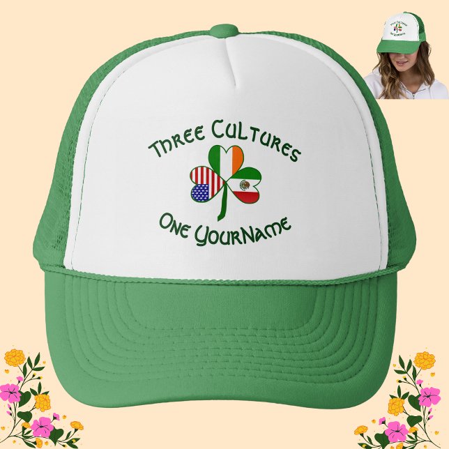 Casquette Mexique irlandais Etats-Unis drapeaux Shamrock per (Créateur téléchargé)