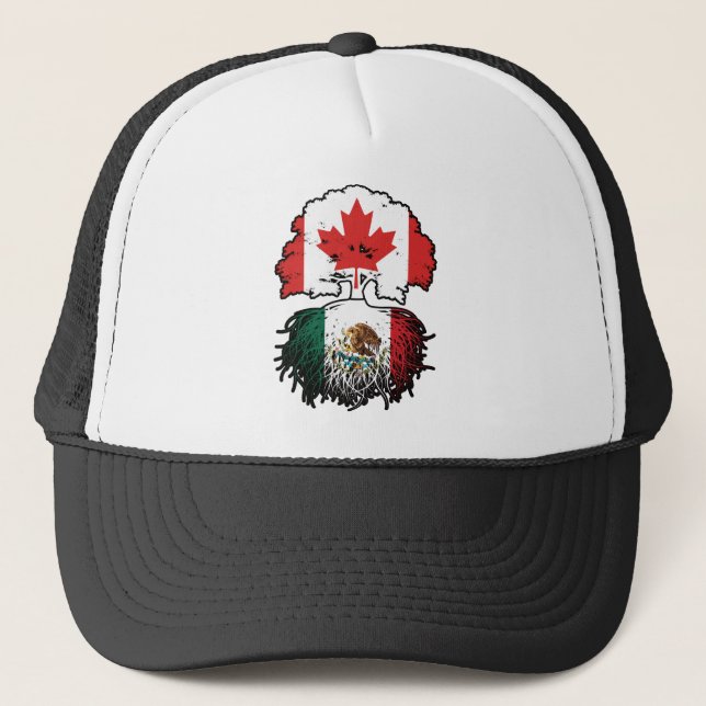 Casquette Mexique Mexique Canada drapeau des racines d'arbre (Devant)
