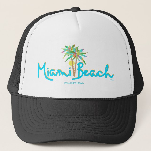 Casquette Miami Beach, Floride Je Vous Aime (Devant)