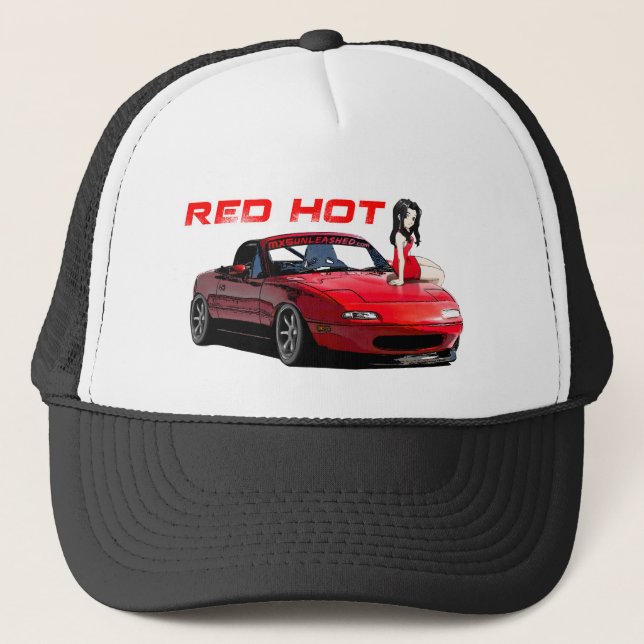 Casquette Miata MX-5 d'un rouge ardent (Devant)