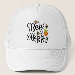 Casquette Mignon art de mots de bonheur d'abeille