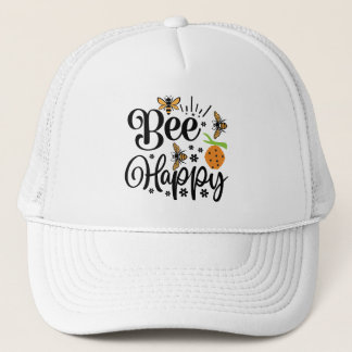 Casquette Mignon art de mots de bonheur d'abeille