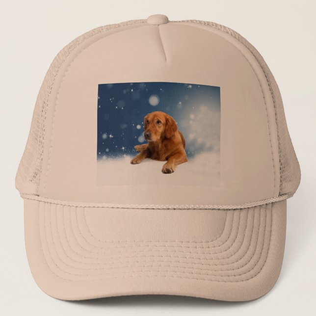 Casquette Mignonne Golden Retriever Chien assis dans les éto (Devant)