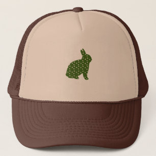 Casquette Mignonne Pâques lapin vert olive avec taches blanc