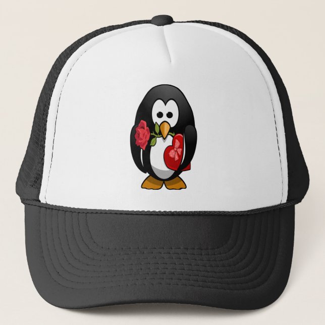 Casquette Mignonne Saint Valentin Pingouin Drôle Drôle Carto (Devant)