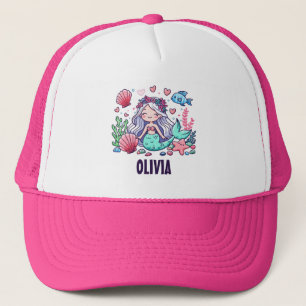 Casquette Mignonne sirène de dessin animé personnalisée