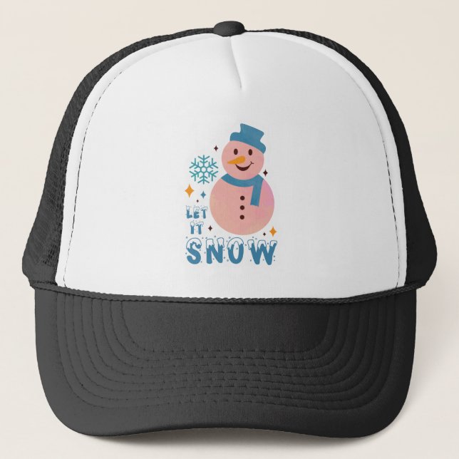 Casquette Mignonne Snowman Let is Snow (Devant)