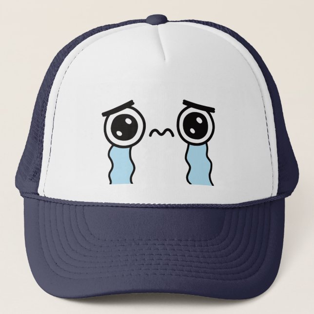 Casquette Mignonne Triste Pleure Face Emoji (Devant)