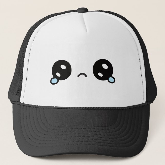 Casquette Mignonne Visage Triste Yeux larmoyants (Devant)