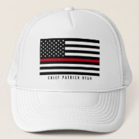 Mince Red Line Firefighter American Flag Monogramm