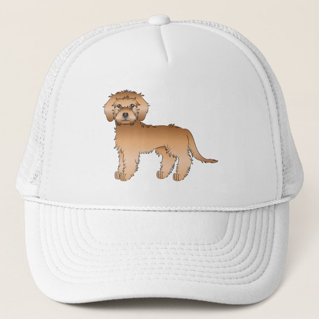 Casquette Mini Goldendoodle Abricot Chien de Dessin Animé Mi (Devant)