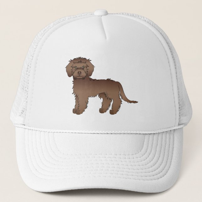 Casquette Mini Goldendoodle au Chocolat Chien de Dessin Anim (Devant)