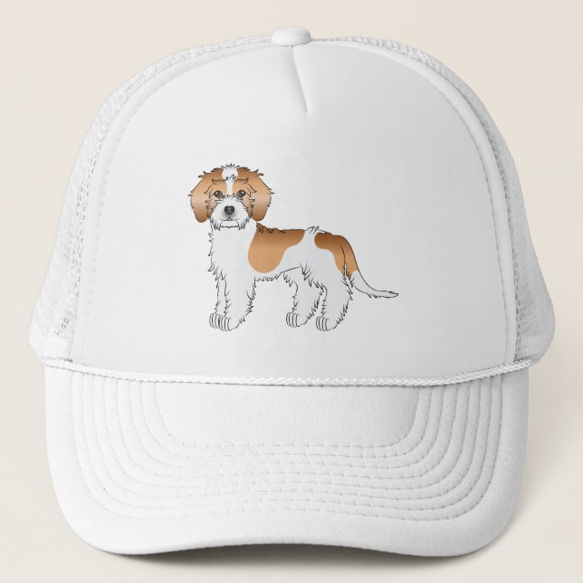 Casquette Mini Goldendoodle couleur abricot parti-color (Devant)