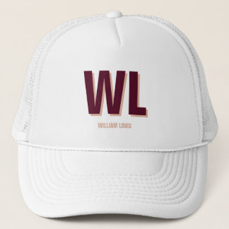 Casquette Minimalist Burgundy Pink Personalized Monogram