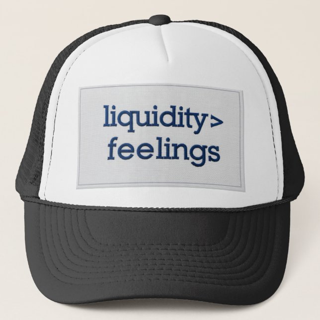 Casquette minimaliste Liquidité avant sentiments (Devant)
