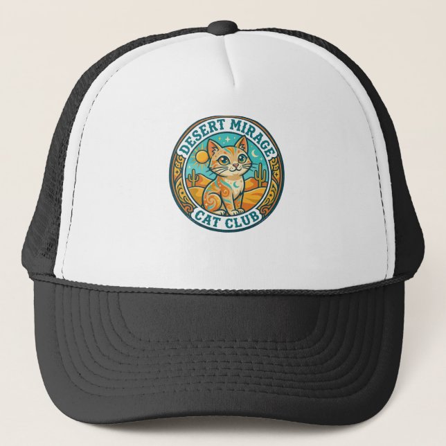 Casquette Mirage du désert Chat Idée cadeau pour maman de ch (Devant)
