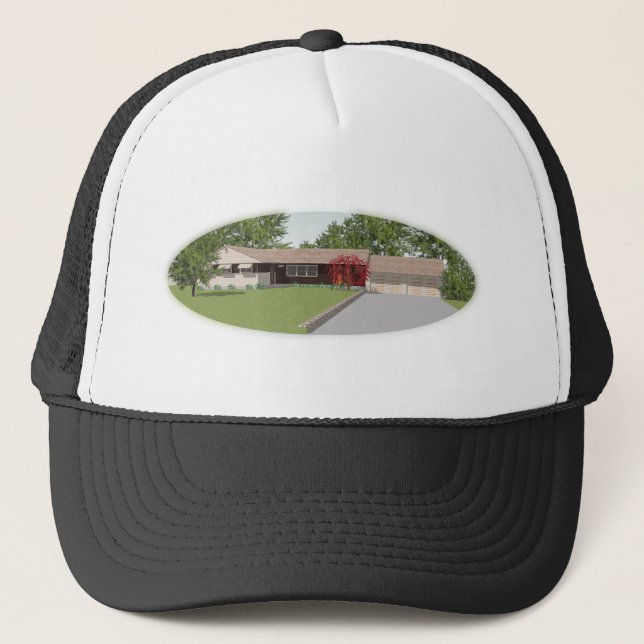 Casquette Modèle 3D : Maison de style ranch : (Devant)