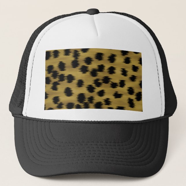 Casquette Modèle Brown noir et d'or d'impression de guépard (Devant)