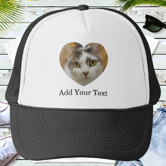 Casquette Modèle de coeur de texte personnalisé