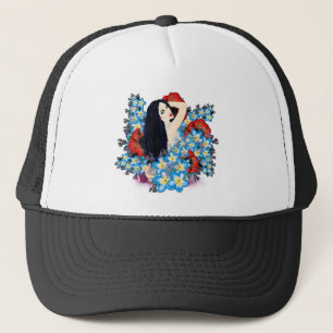 Casquette Modèle de flamme dans le lit de fleurs de Poppy, A