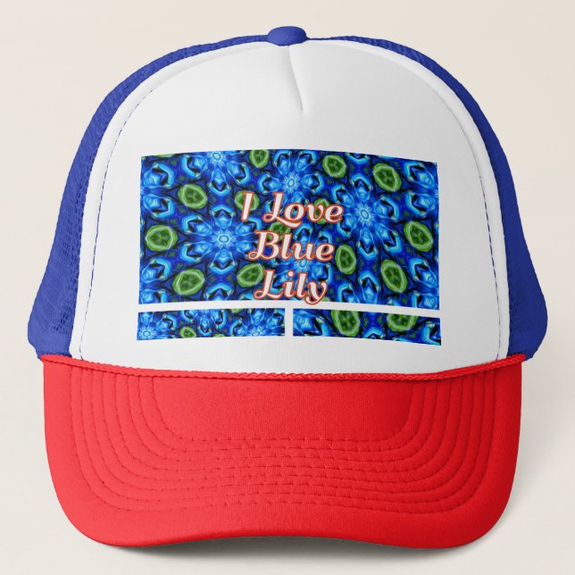 Casquette Modèle Floral bleu Abstrait (Devant)