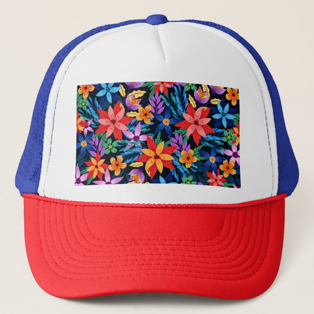 Casquette Modèle floral exotique coloré-68578 (Devant)