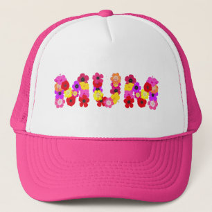 Casquette Modèle typographique de la maman florale