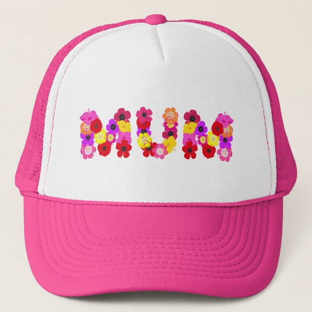 Casquette Modèle typographique de la maman florale (Devant)