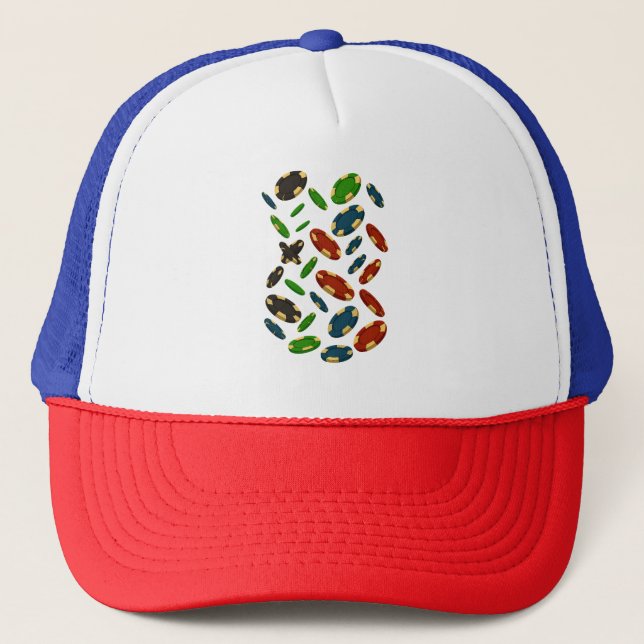 Casquette "Modern Casino Chips 3D Art Design" (Devant)