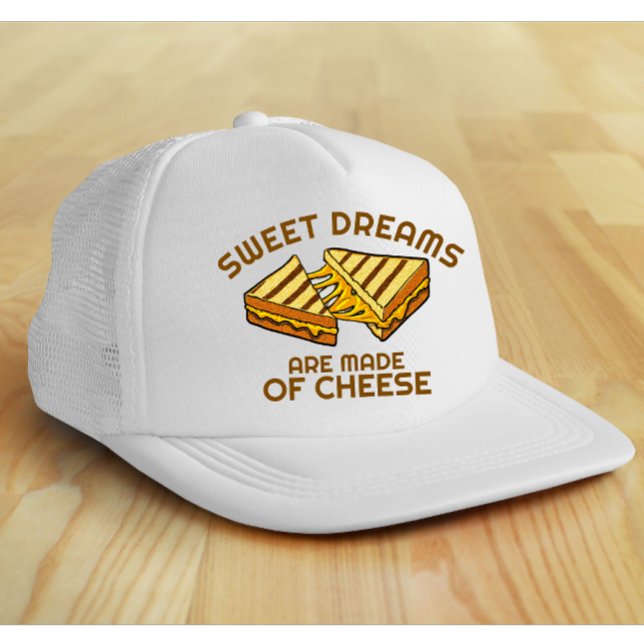 Casquette Modern Custom Cheese Bread Yellow Text (Modern cheese lover trucker hat)