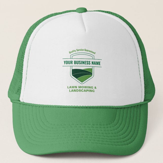 Casquette Modern Landscaping Lawn Mowing Business Branded (Devant)