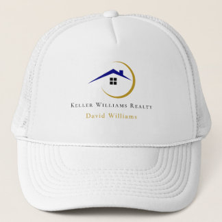 Casquette Modern Real Estate white and gold custom logo 